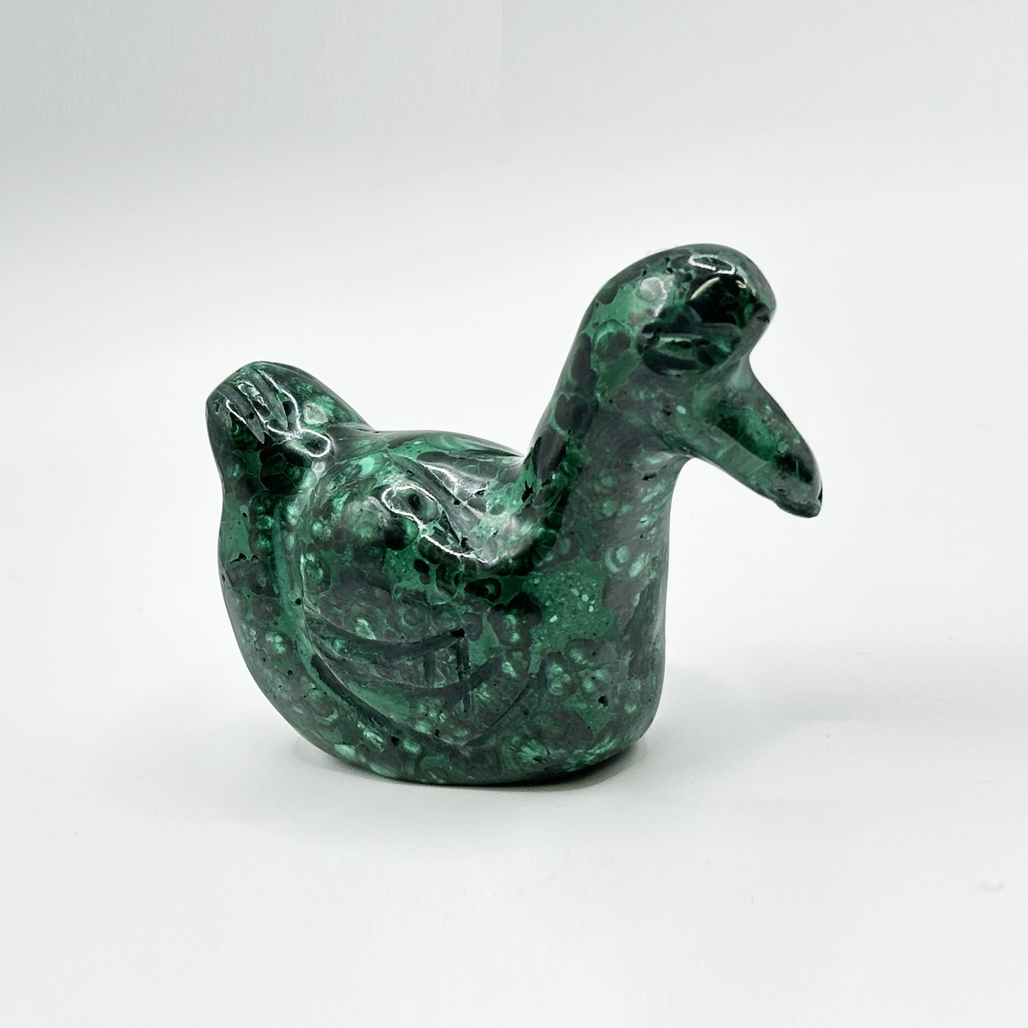 Natural Malachite Duck Carving - Gem Avenue