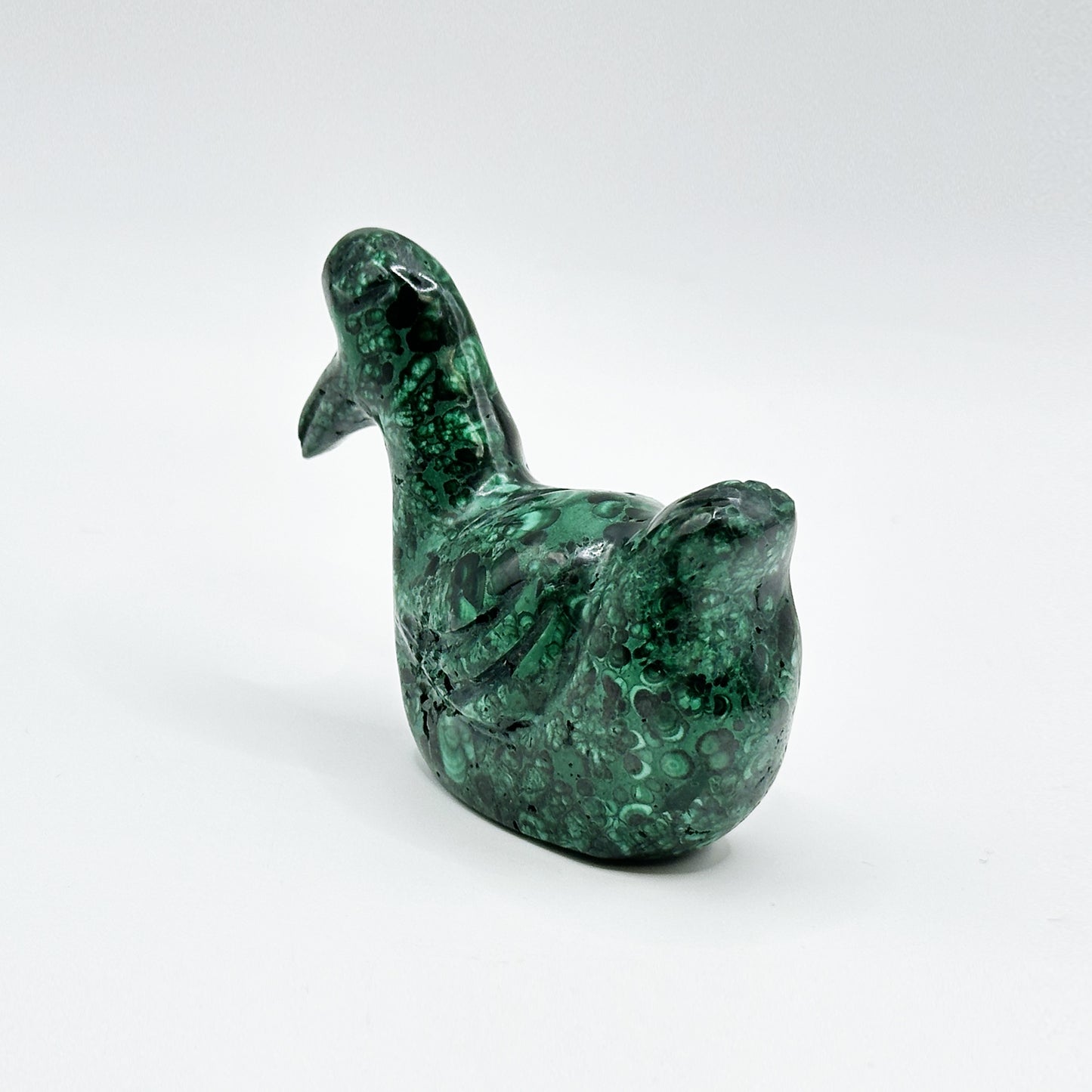 Natural Malachite Duck Carving - Gem Avenue