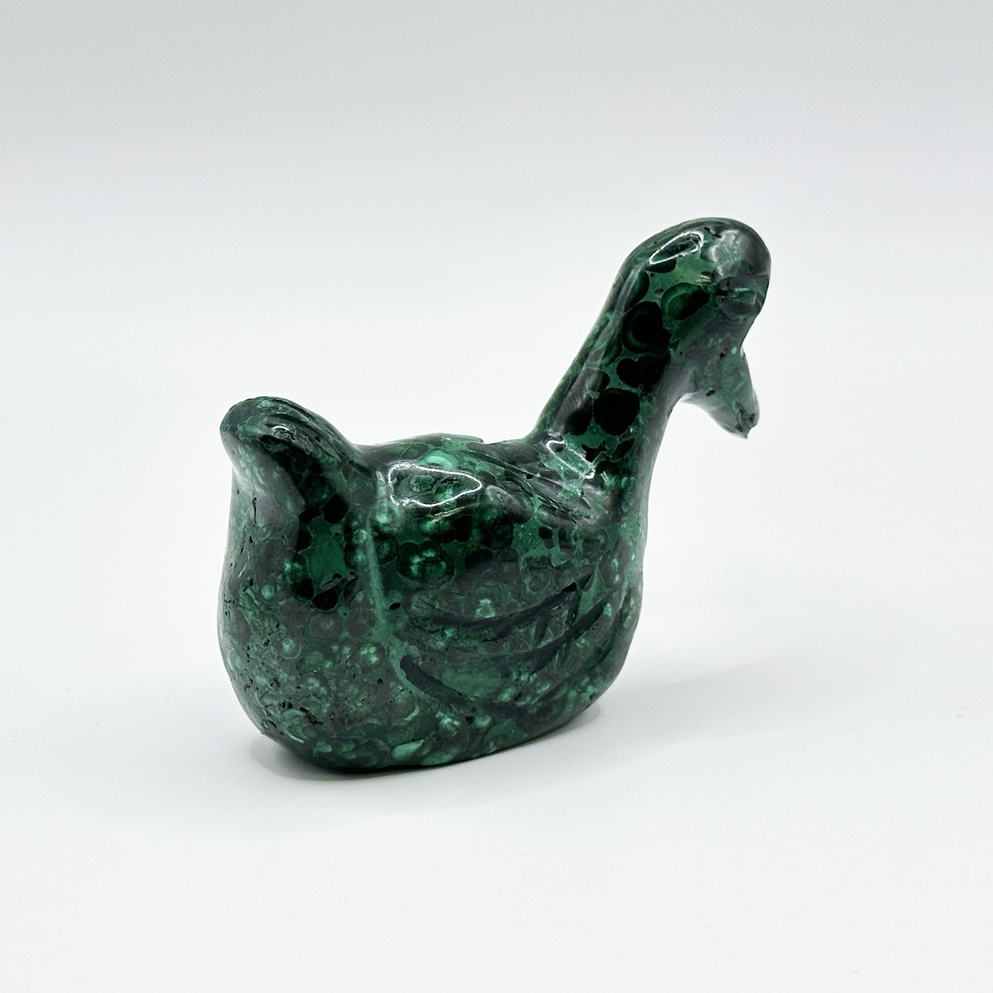Natural Malachite Duck Carving - Gem Avenue