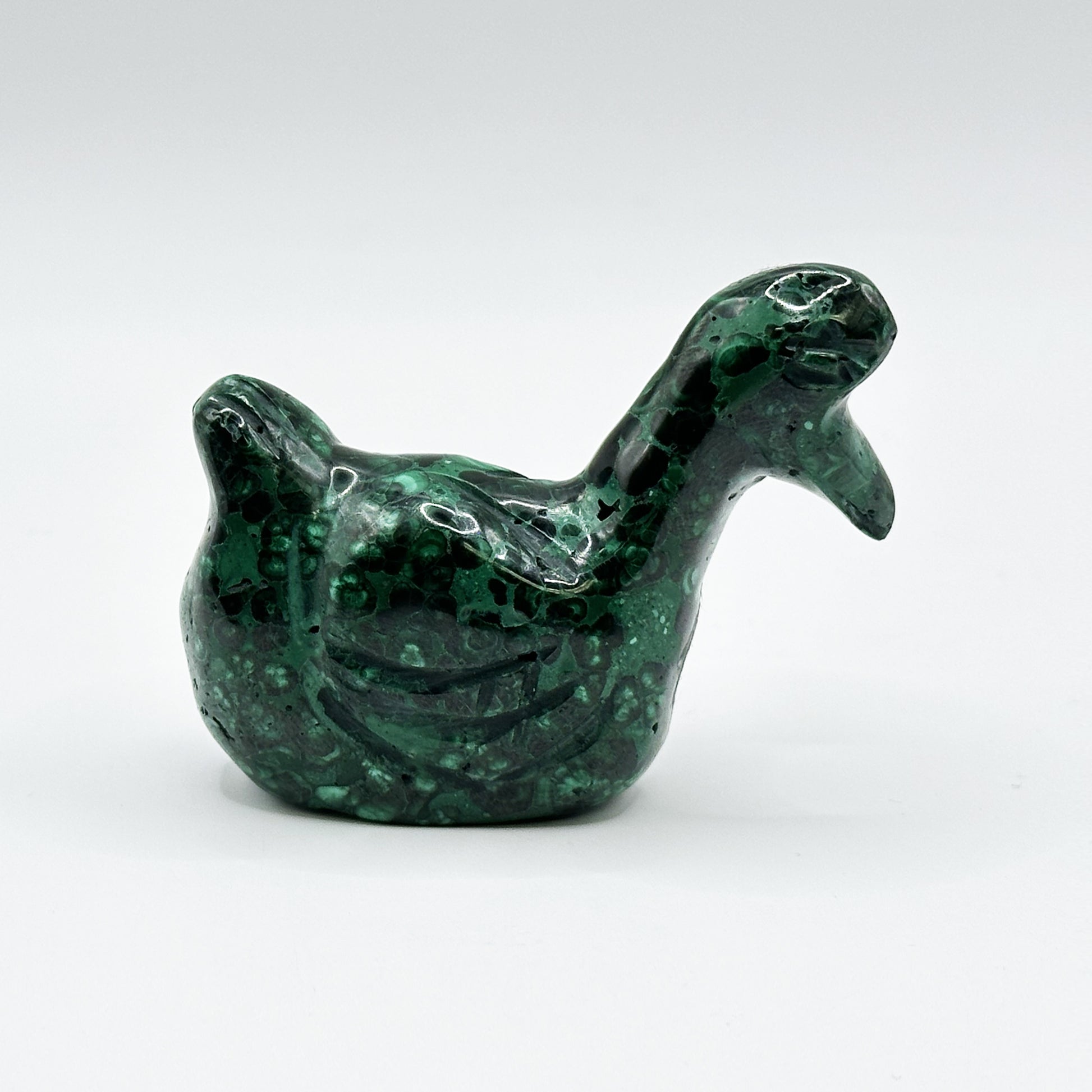 Natural Malachite Duck Carving - Gem Avenue