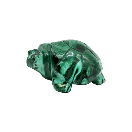 Natural Malachite Turtle Carving - Gem Avenue