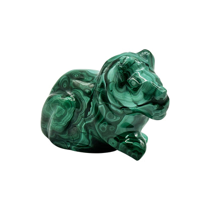 Natural Malachite Lion Carving - Gem Avenue