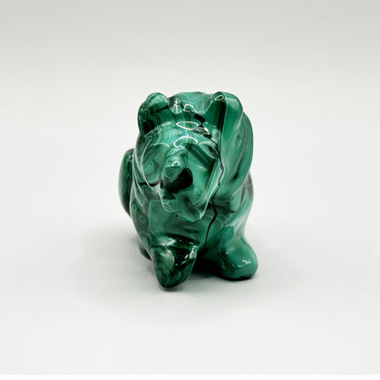 Natural Malachite Lion Carving - Gem Avenue