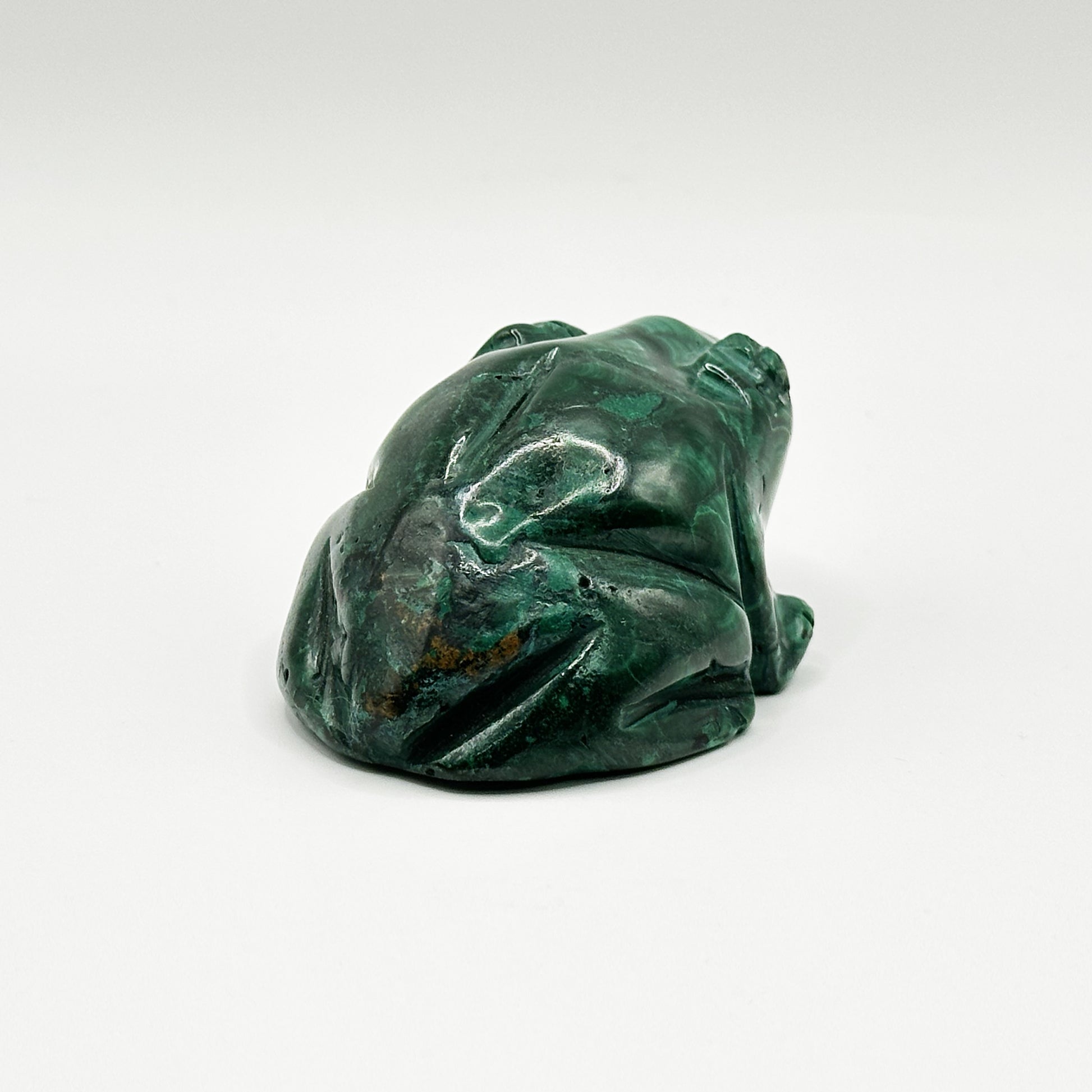 Natural Malachite Frog Carving - Gem Avenue