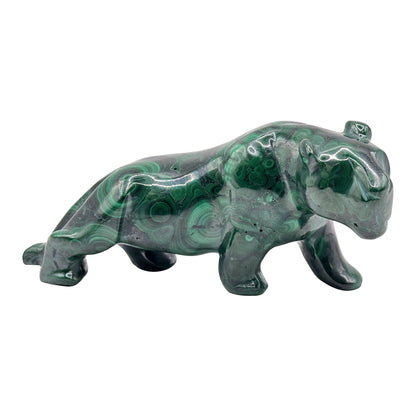 Natural Malachite Panther Carving - Gem Avenue