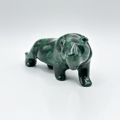 Natural Malachite Panther Carving - Gem Avenue