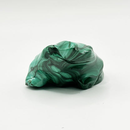 Natural Malachite Frog Carving - Gem Avenue