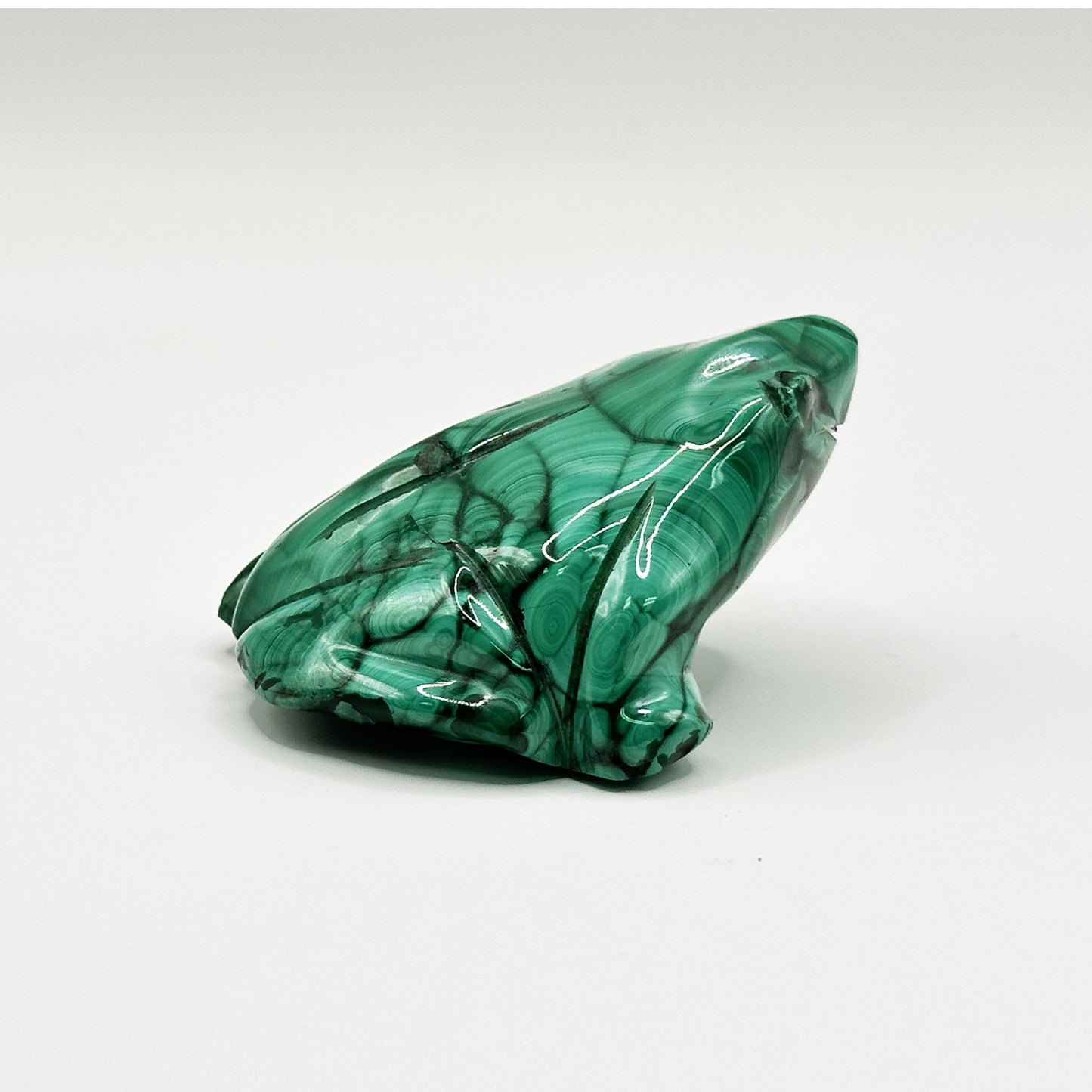 Natural Malachite Frog Carving - Gem Avenue