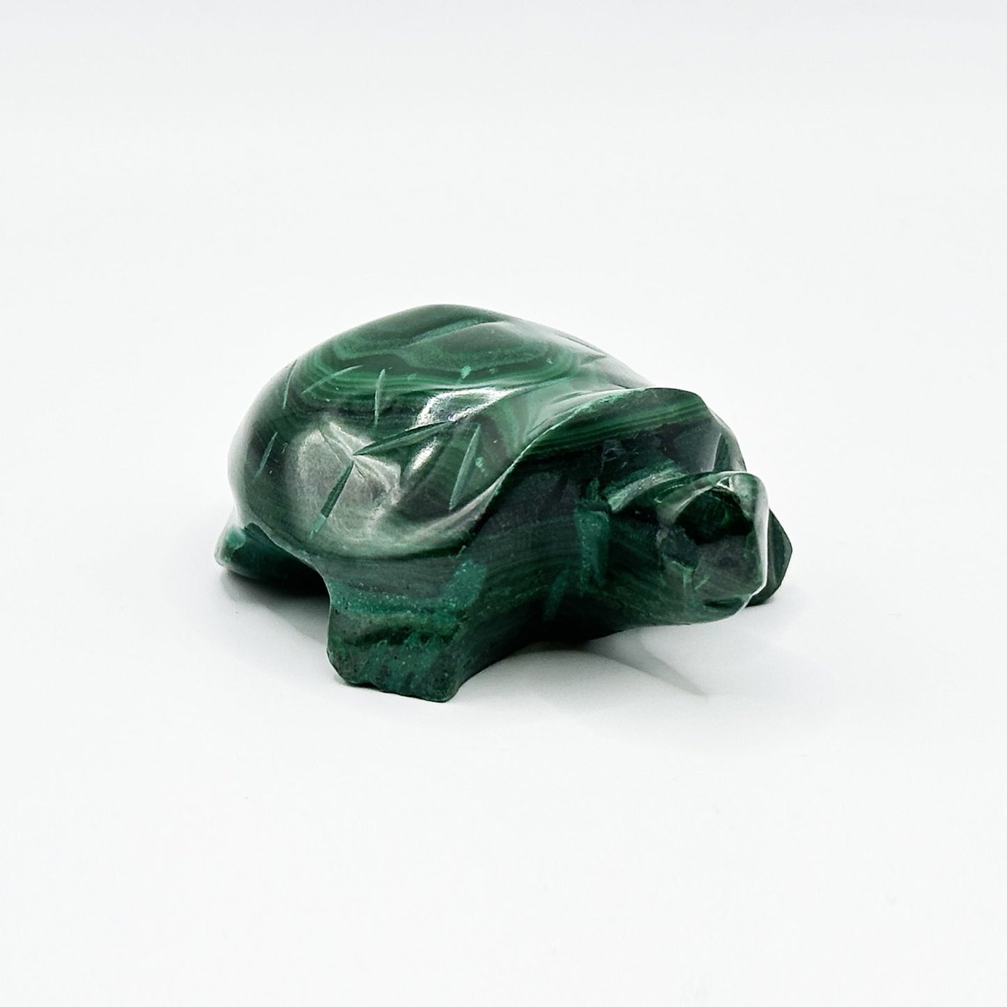 0.75" Natural Malachite Turtle Carving from Congo - RAN521 - Gem Avenue