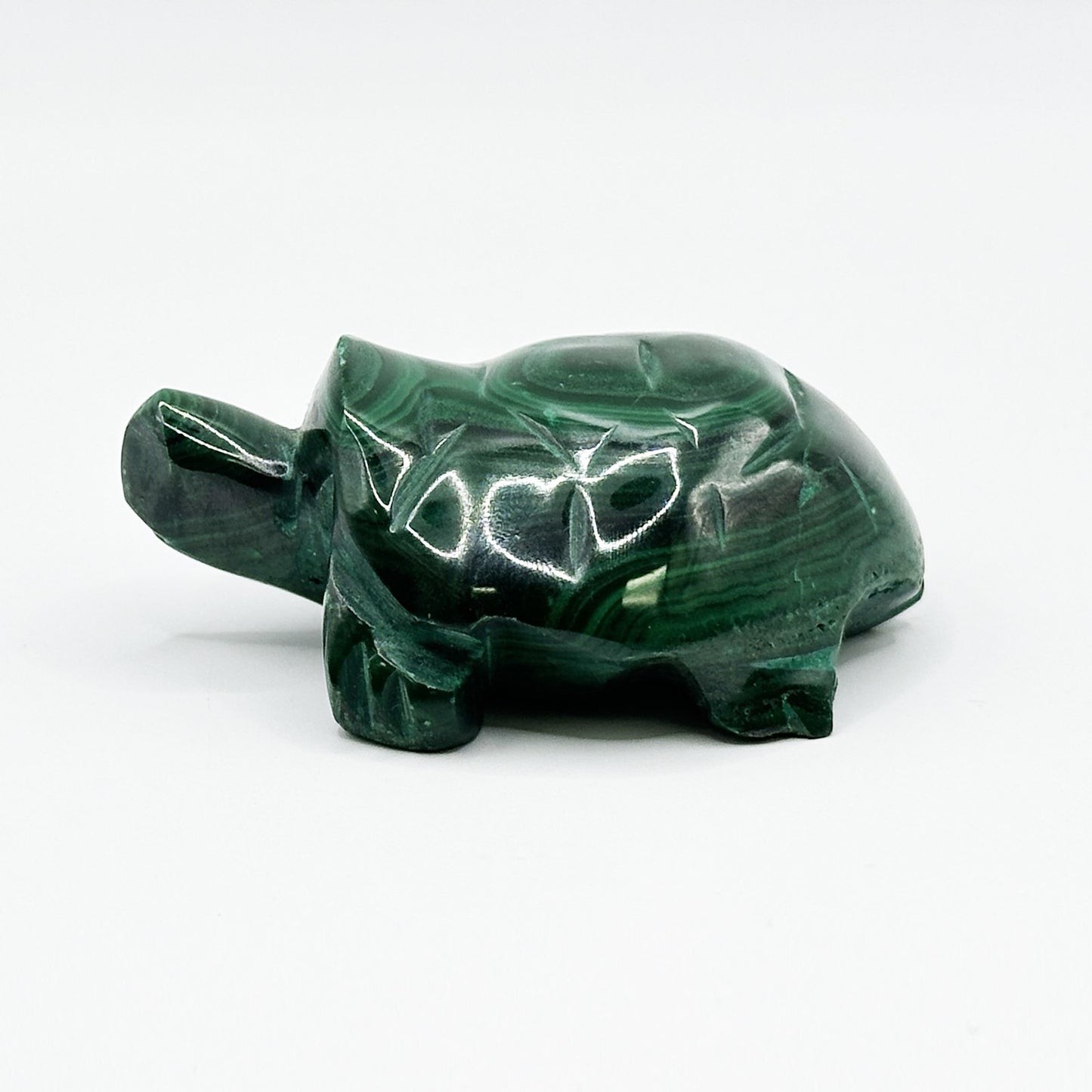 0.75" Natural Malachite Turtle Carving from Congo - RAN521 - Gem Avenue