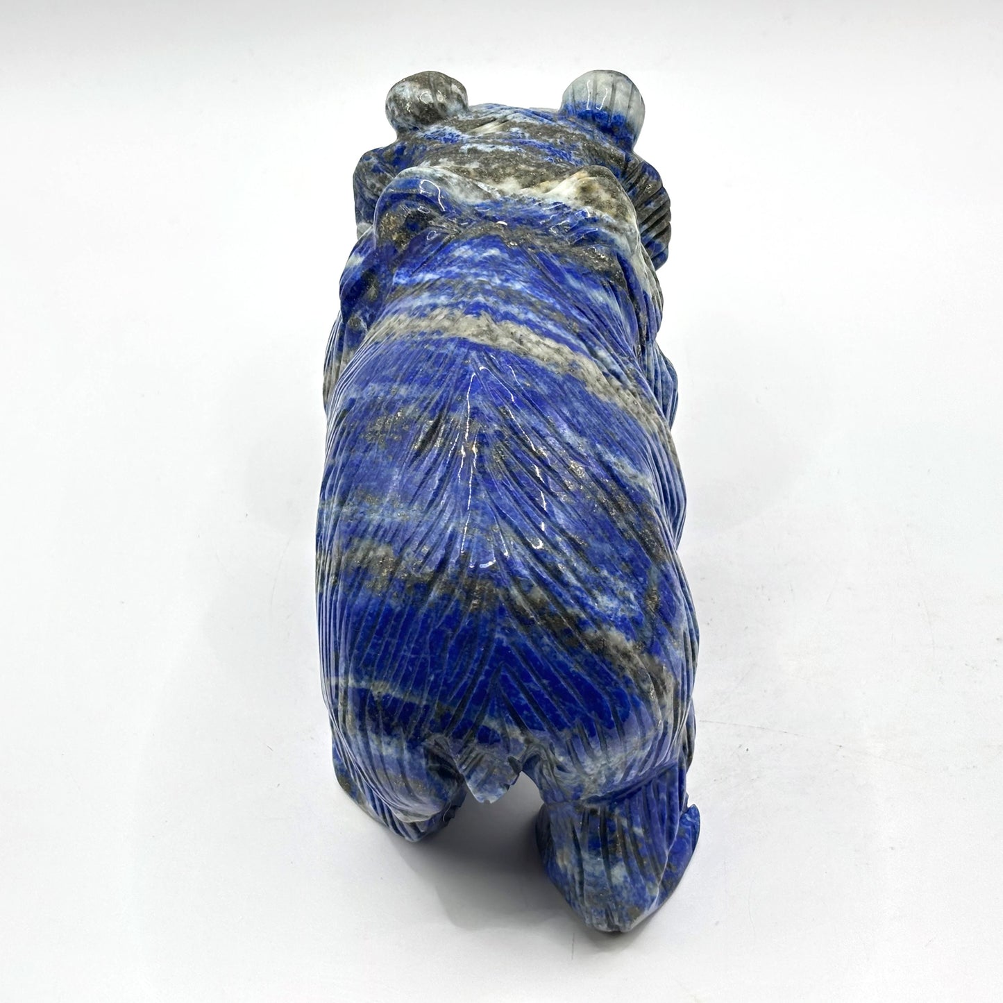 Hand Carved Lapis Lazuli Bear Figurine for Energy Healing, Meditation, Focus, Spiritual Balance & Home Decor - RAN528