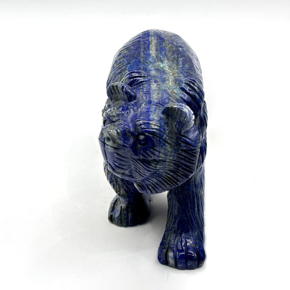 Hand Carved Lapis Lazuli Bear Figurine for Energy Healing, Meditation, Focus, Spiritual Balance & Home Decor - RAN528
