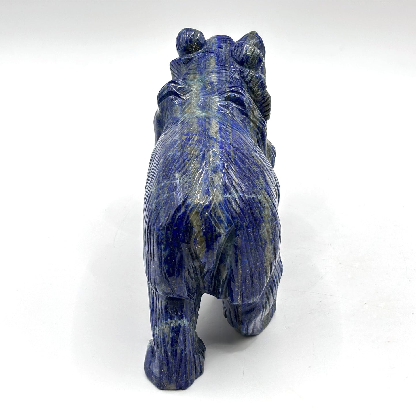 Hand Carved Lapis Lazuli Bear Figurine for Energy Healing, Meditation, Focus, Spiritual Balance & Home Decor - RAN528