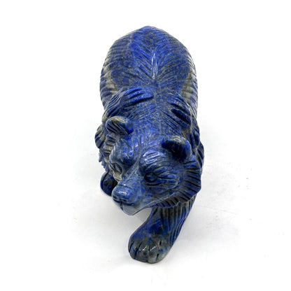 Hand Carved Lapis Lazuli Bear Figurine for Energy Healing, Meditation, Focus, Spiritual Balance & Home Decor - RAN528
