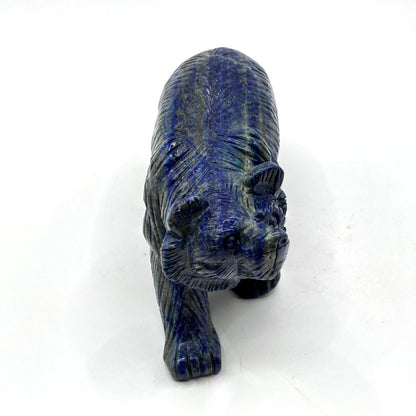 Hand Carved Lapis Lazuli Bear Figurine for Energy Healing, Meditation, Focus, Spiritual Balance & Home Decor - RAN528