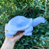 Hand Carved Blue Chalcedony Crystal Turtle Figurine for Energy Healing, Luck, Meditation & Home Dcor- RAN529