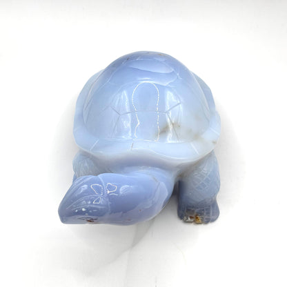Blue Chalcedony Turtle Figurine