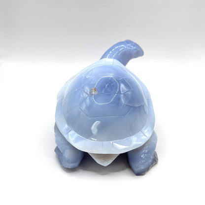 Blue Chalcedony Turtle Figurine