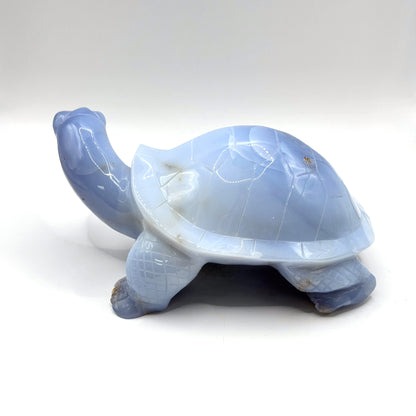 Blue Chalcedony Turtle Figurine