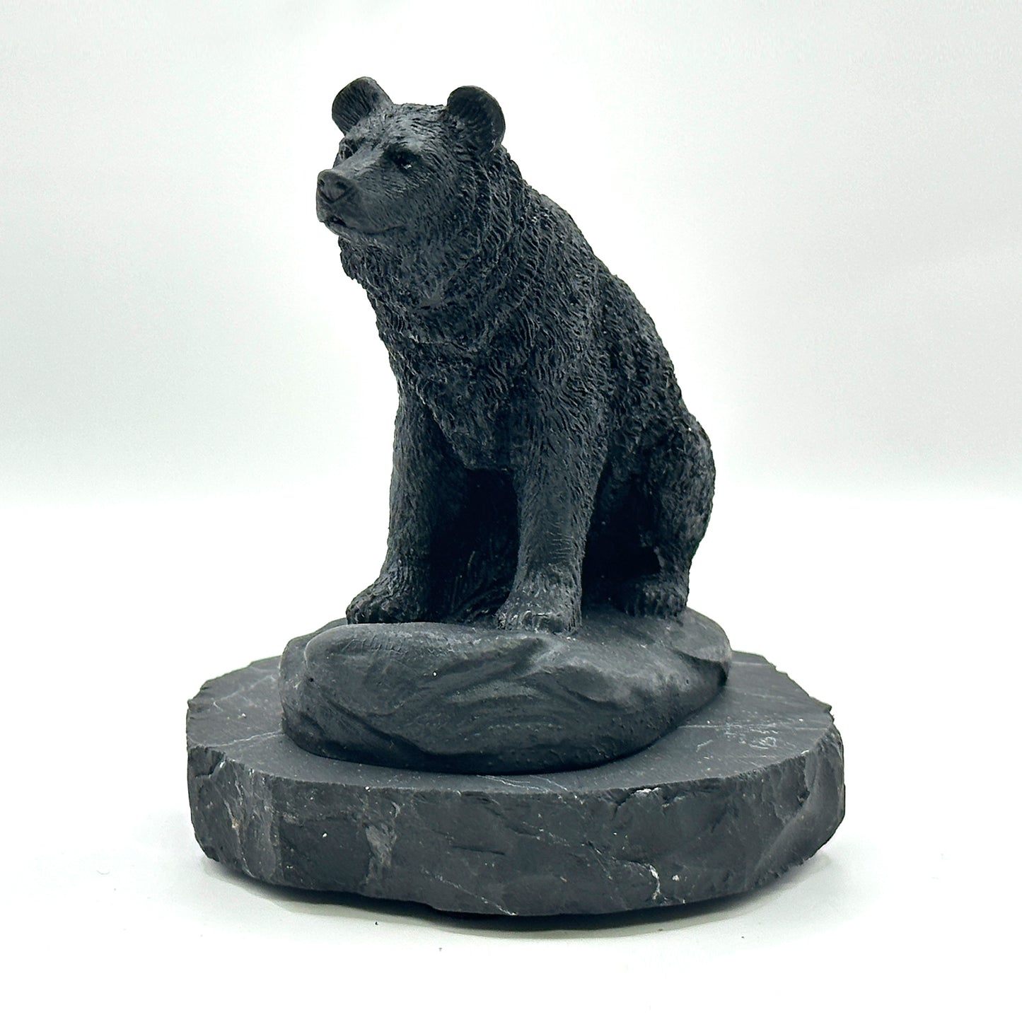Hand Carved Shungite Bear Figurine - Gem Avenue