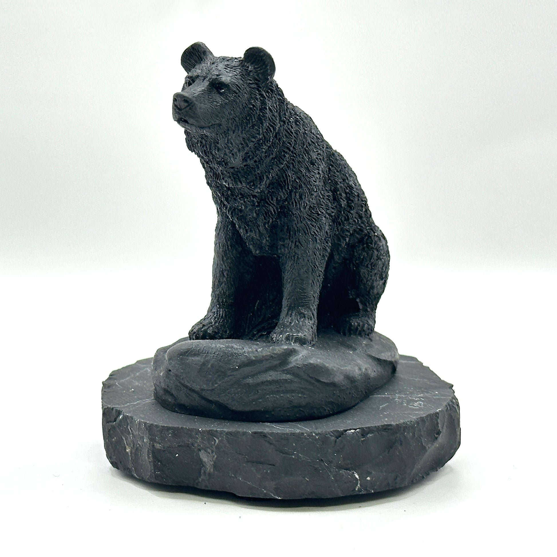 Hand Carved Shungite Bear Figurine - Gem Avenue