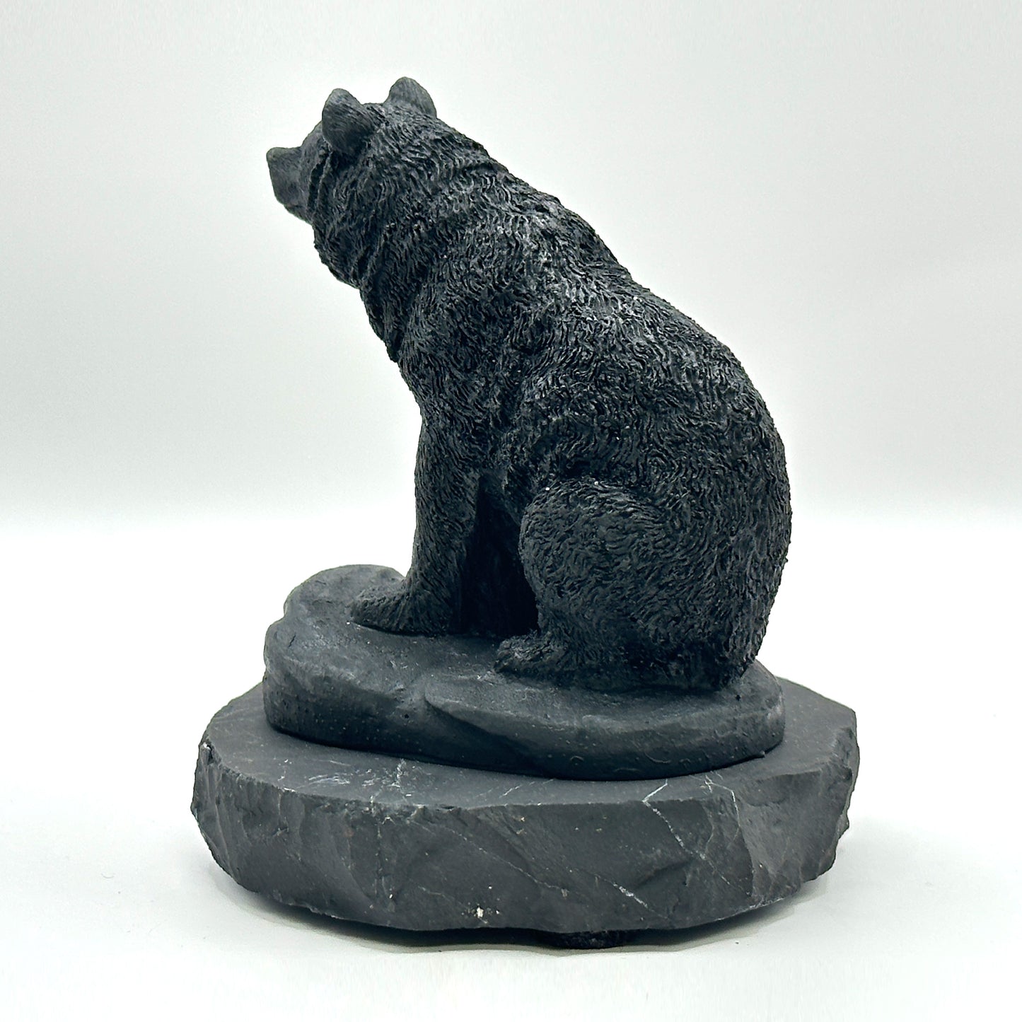 Hand Carved Shungite Bear Figurine - Gem Avenue