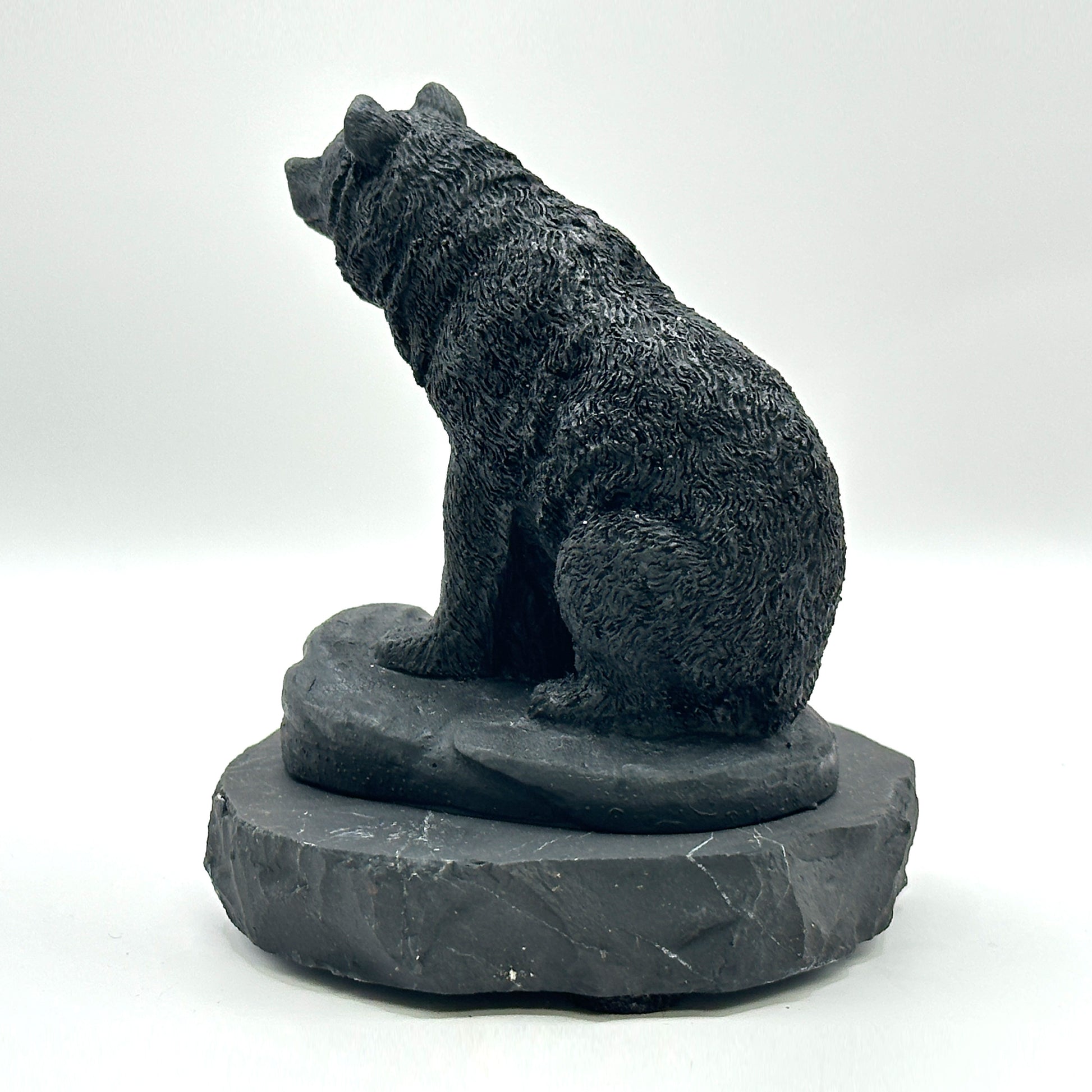 Hand Carved Shungite Bear Figurine - Gem Avenue
