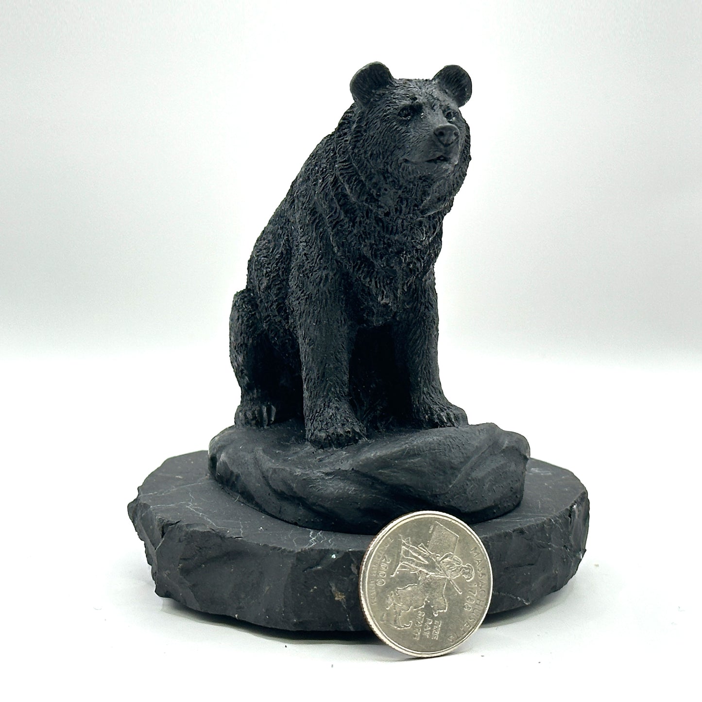 Hand Carved Shungite Bear Figurine - Gem Avenue