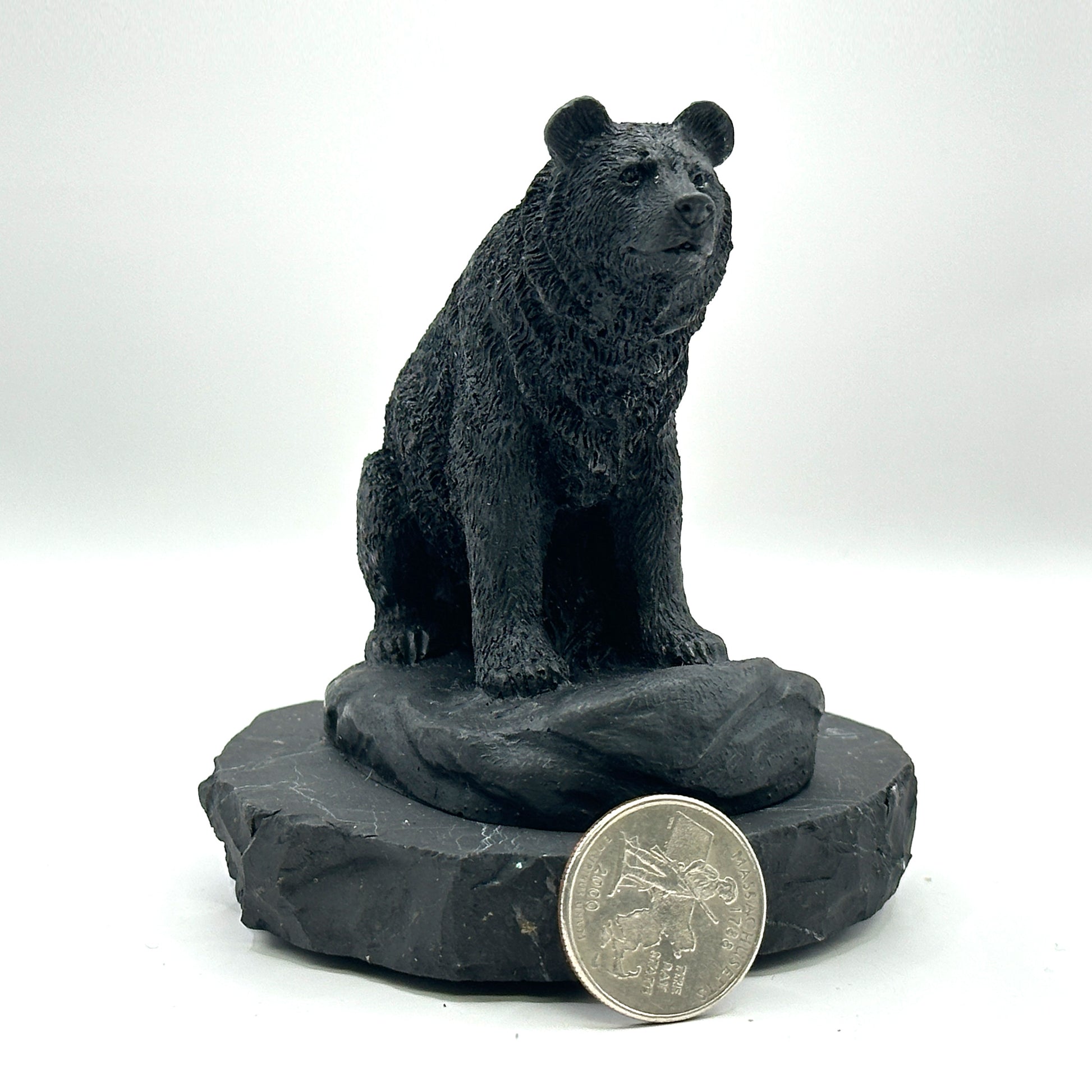 Hand Carved Shungite Bear Figurine - Gem Avenue