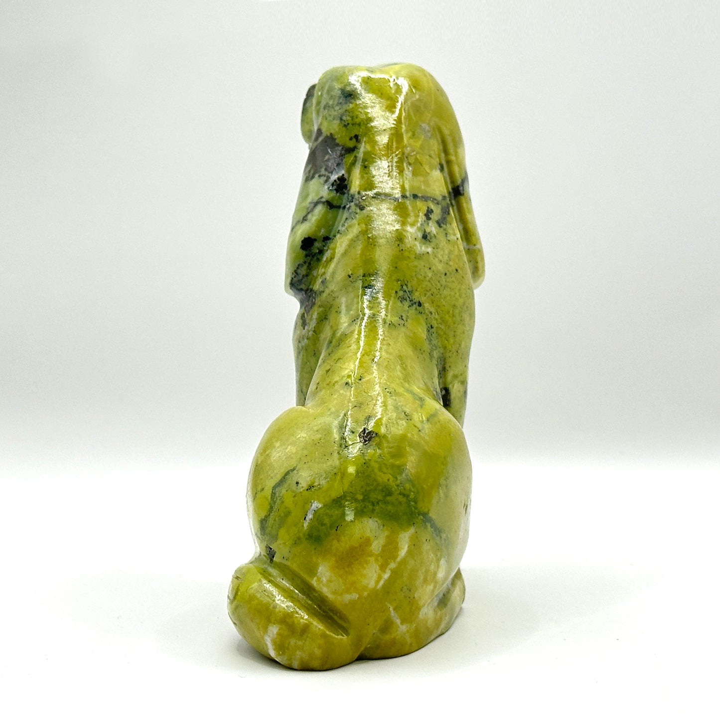 Hand-Carved Serpentine Dog Figurine - Gem Avenue