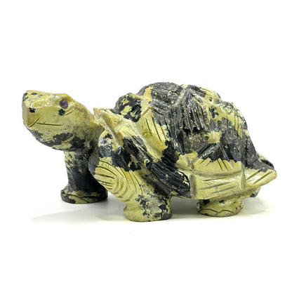 Hand-Carved Serpentine Turtle Figurine - Gem Avenue