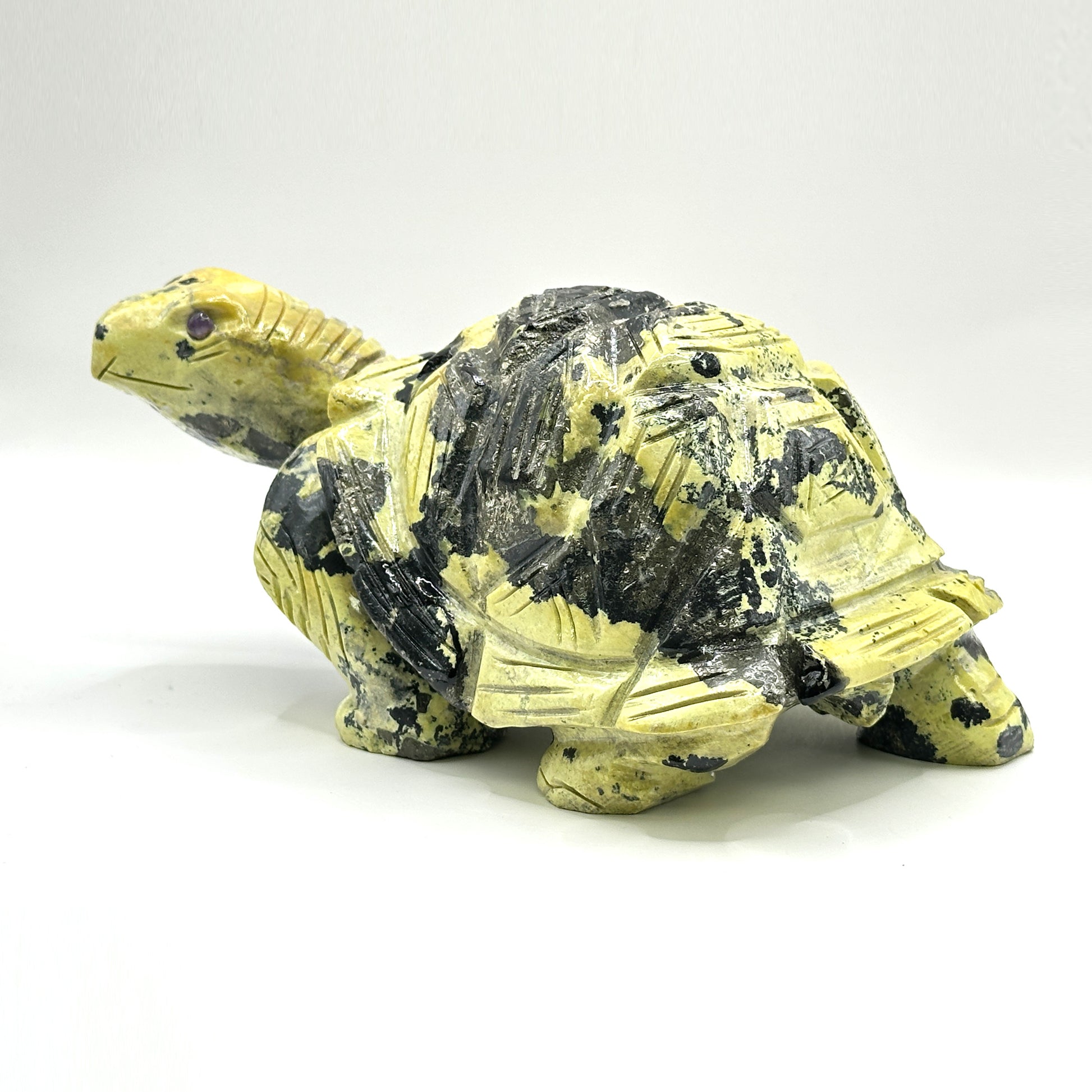Hand-Carved Serpentine Turtle Figurine - Gem Avenue