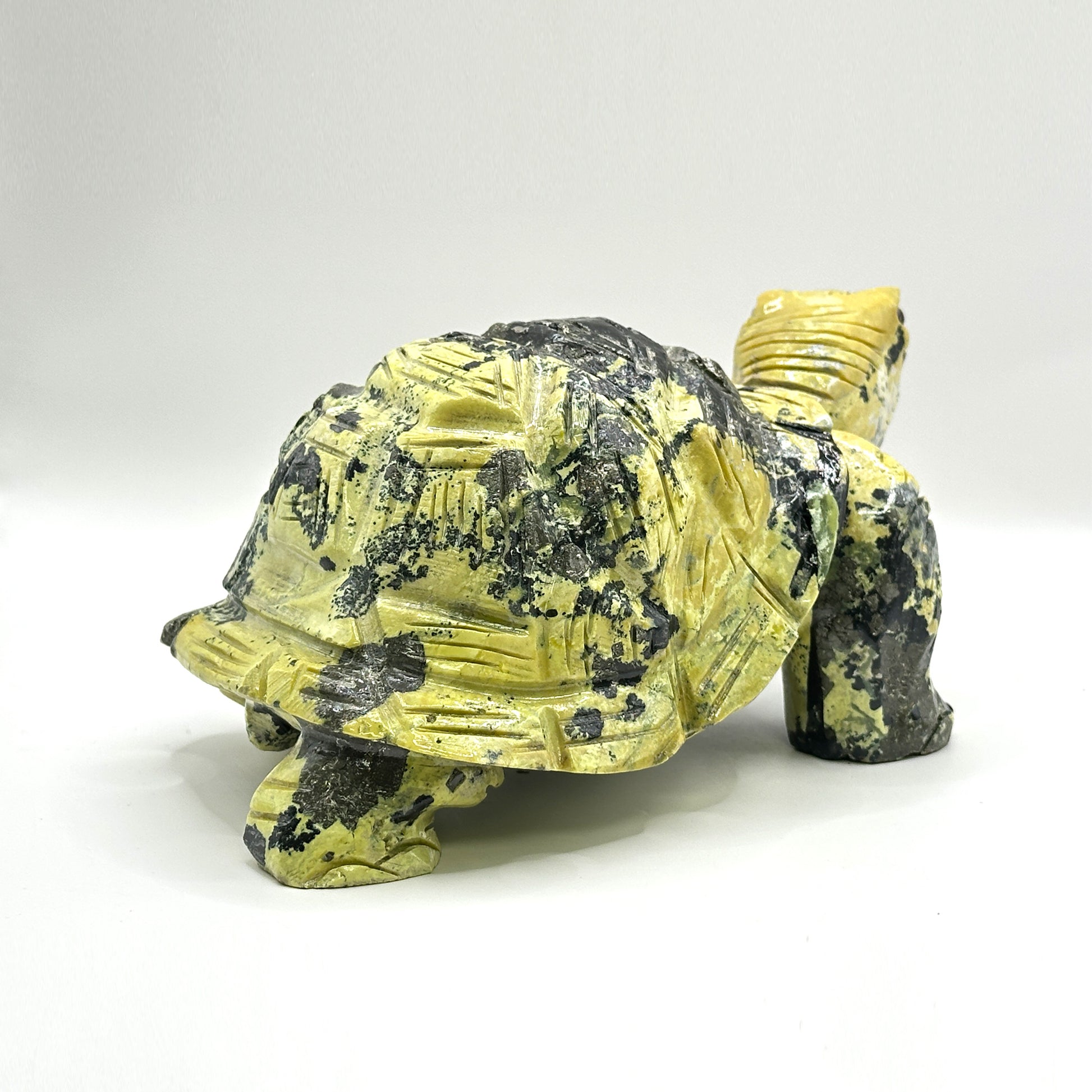 Hand-Carved Serpentine Turtle Figurine - Gem Avenue