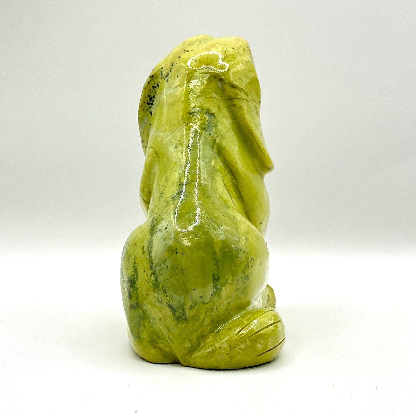 Hand-Carved Serpentine Dog Sculpture - Gem Avenue