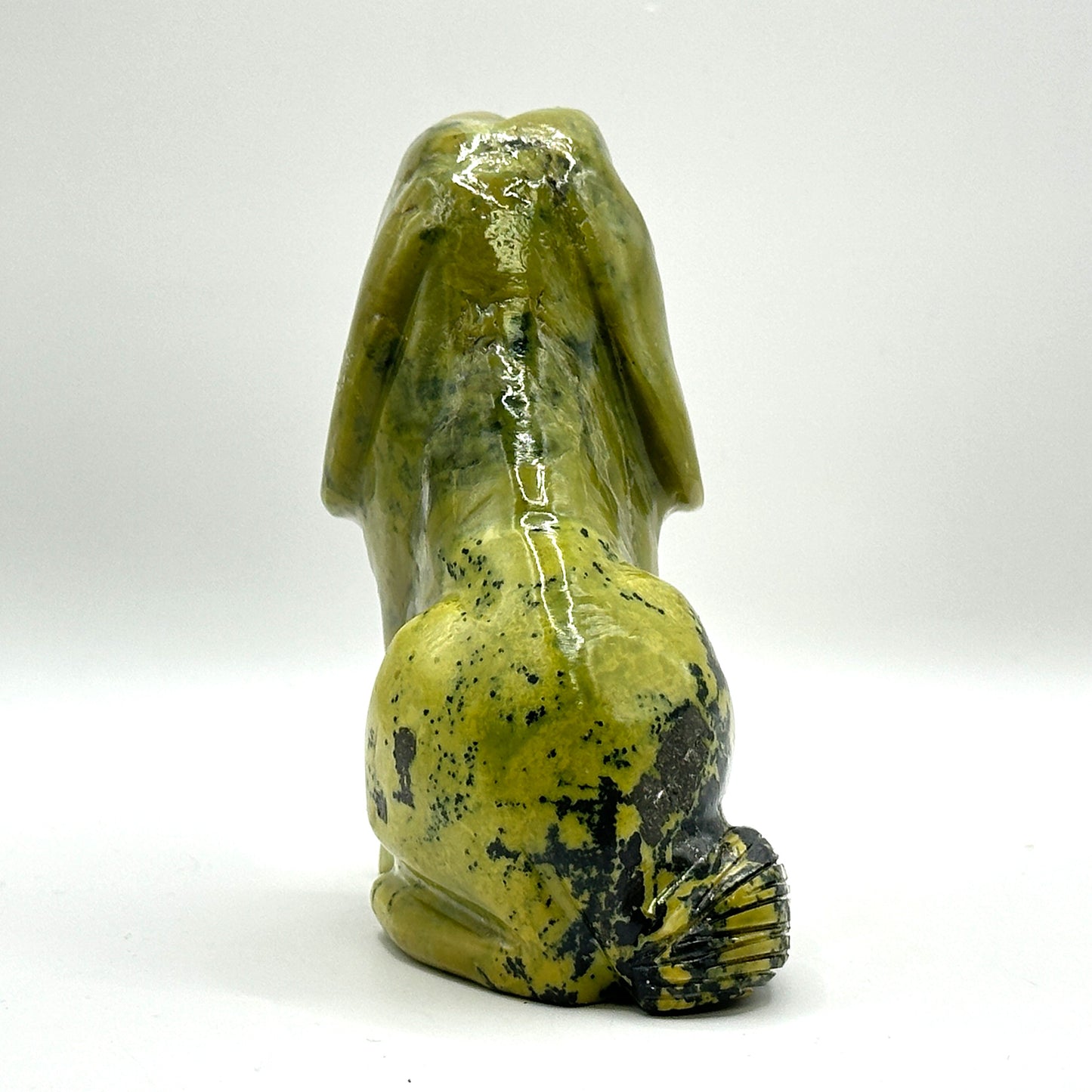 Hand-Carved Serpentine Dog Figurine - Gem Avenue