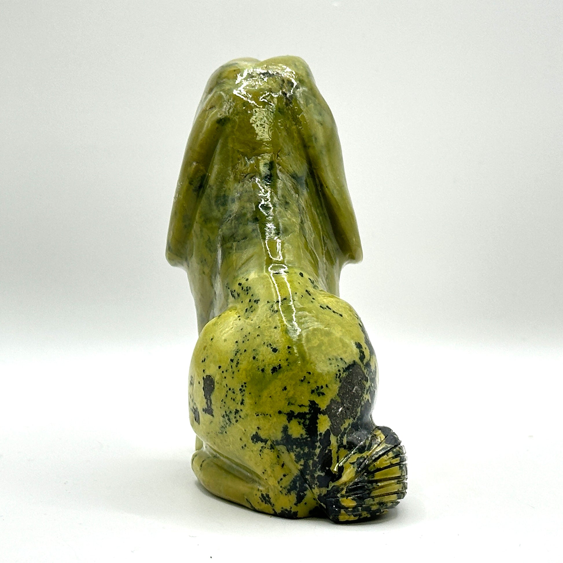 Hand-Carved Serpentine Dog Figurine - Gem Avenue