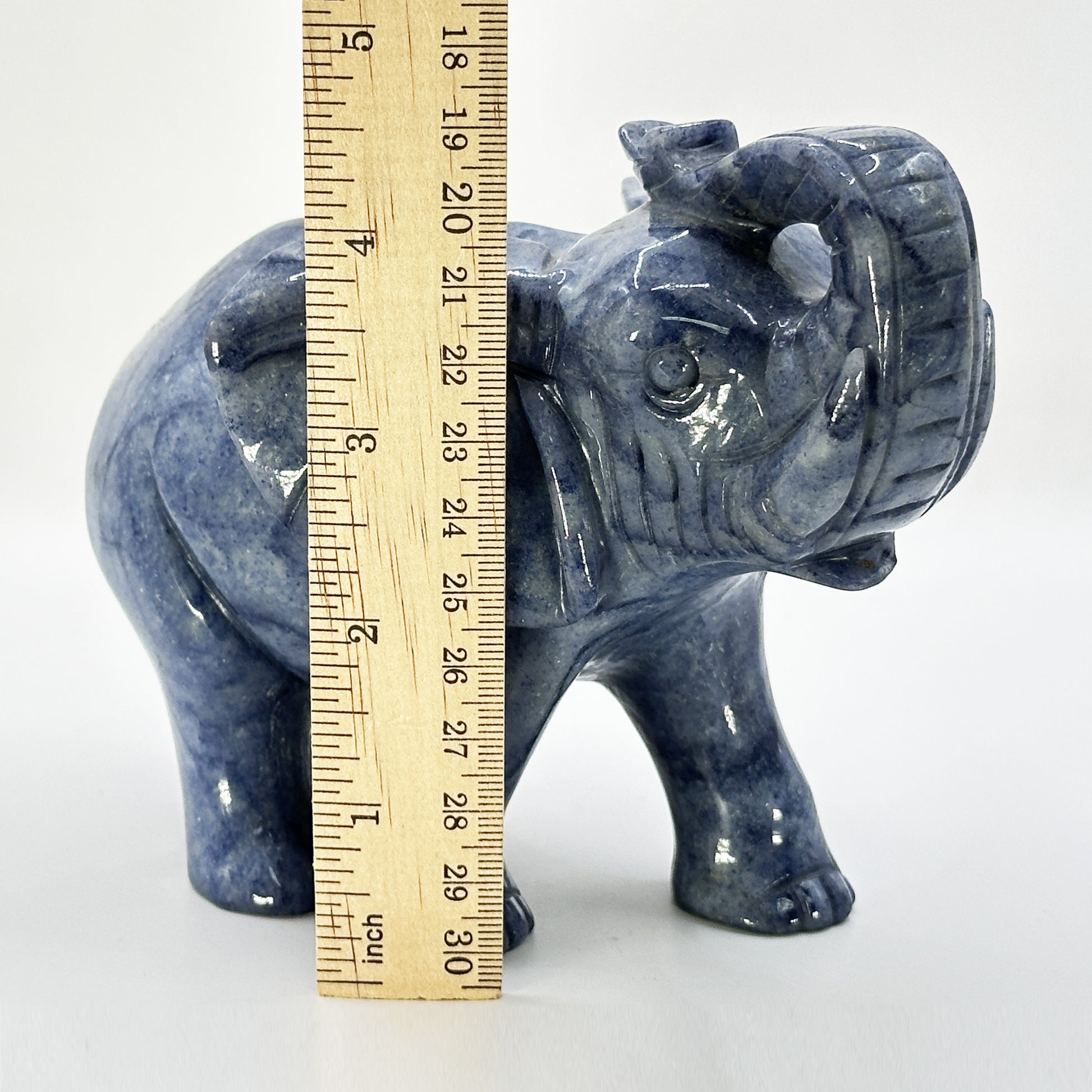 Hand Carved Sodalite Elephant Crystal Figurine - Gem Avenue