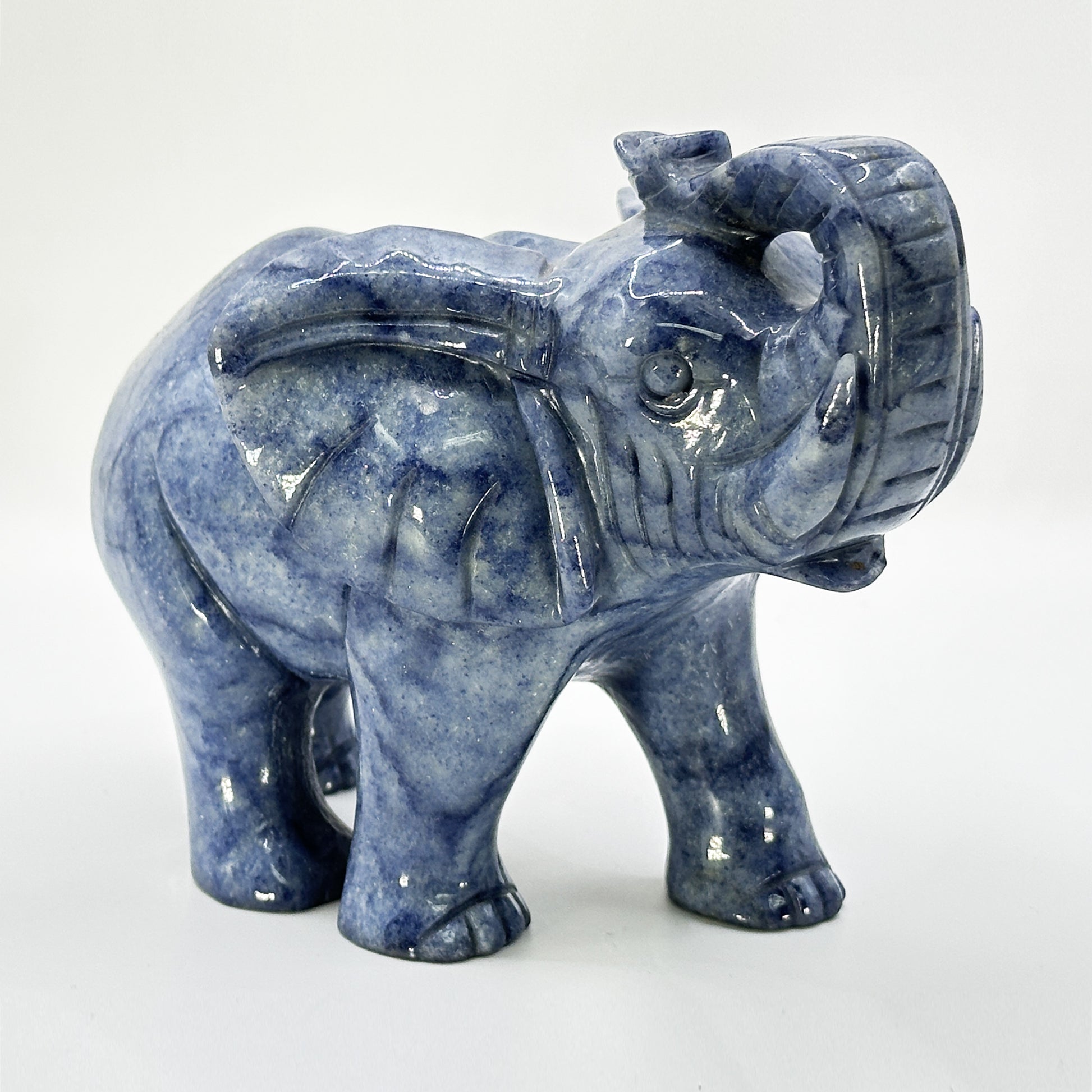 Hand Carved Sodalite Elephant Crystal Figurine - Gem Avenue