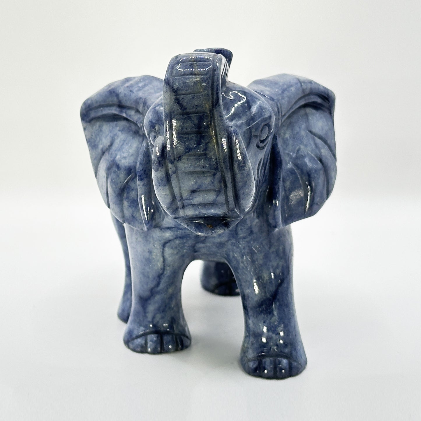 Hand Carved Sodalite Elephant Crystal Figurine - Gem Avenue