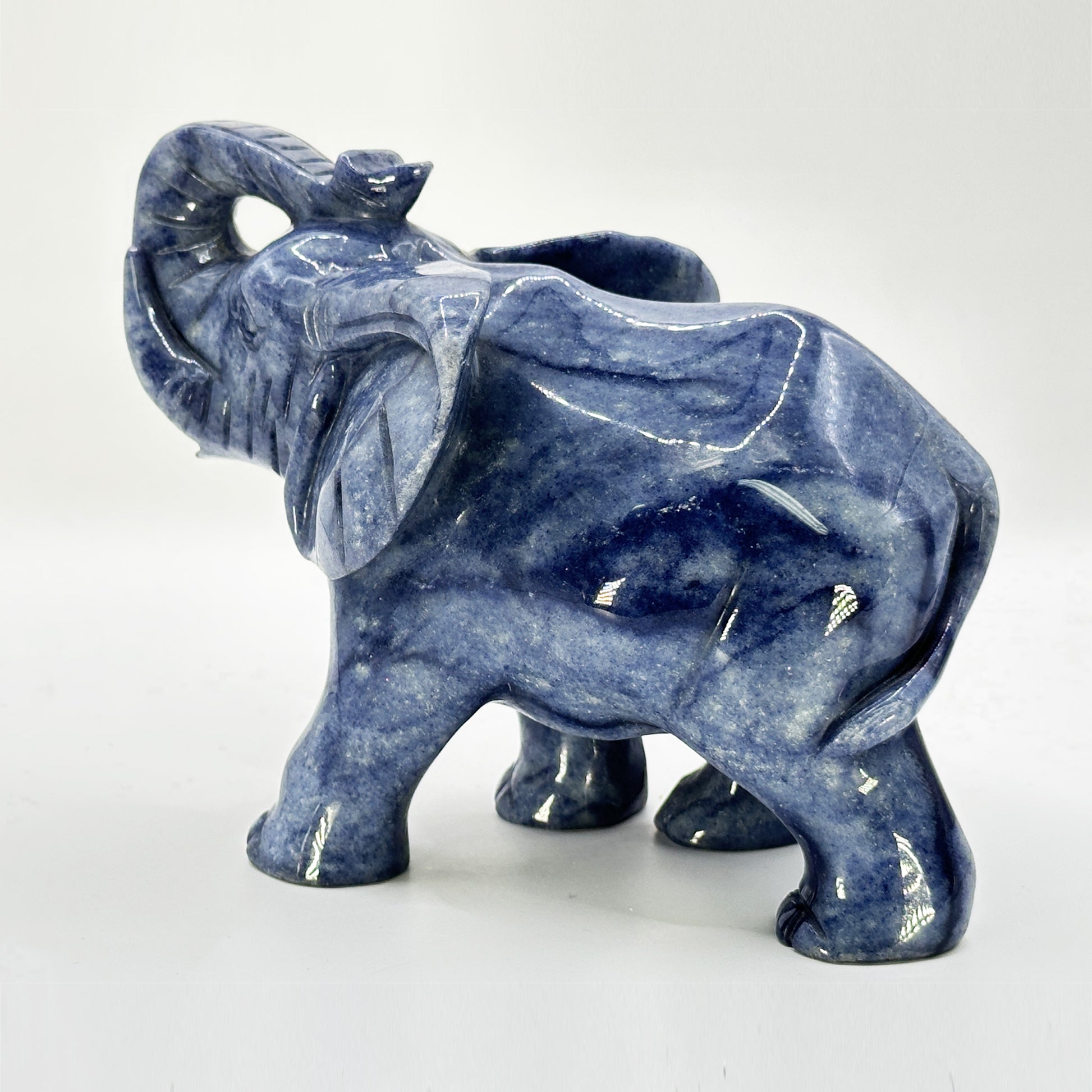 Hand Carved Sodalite Elephant Crystal Figurine - Gem Avenue
