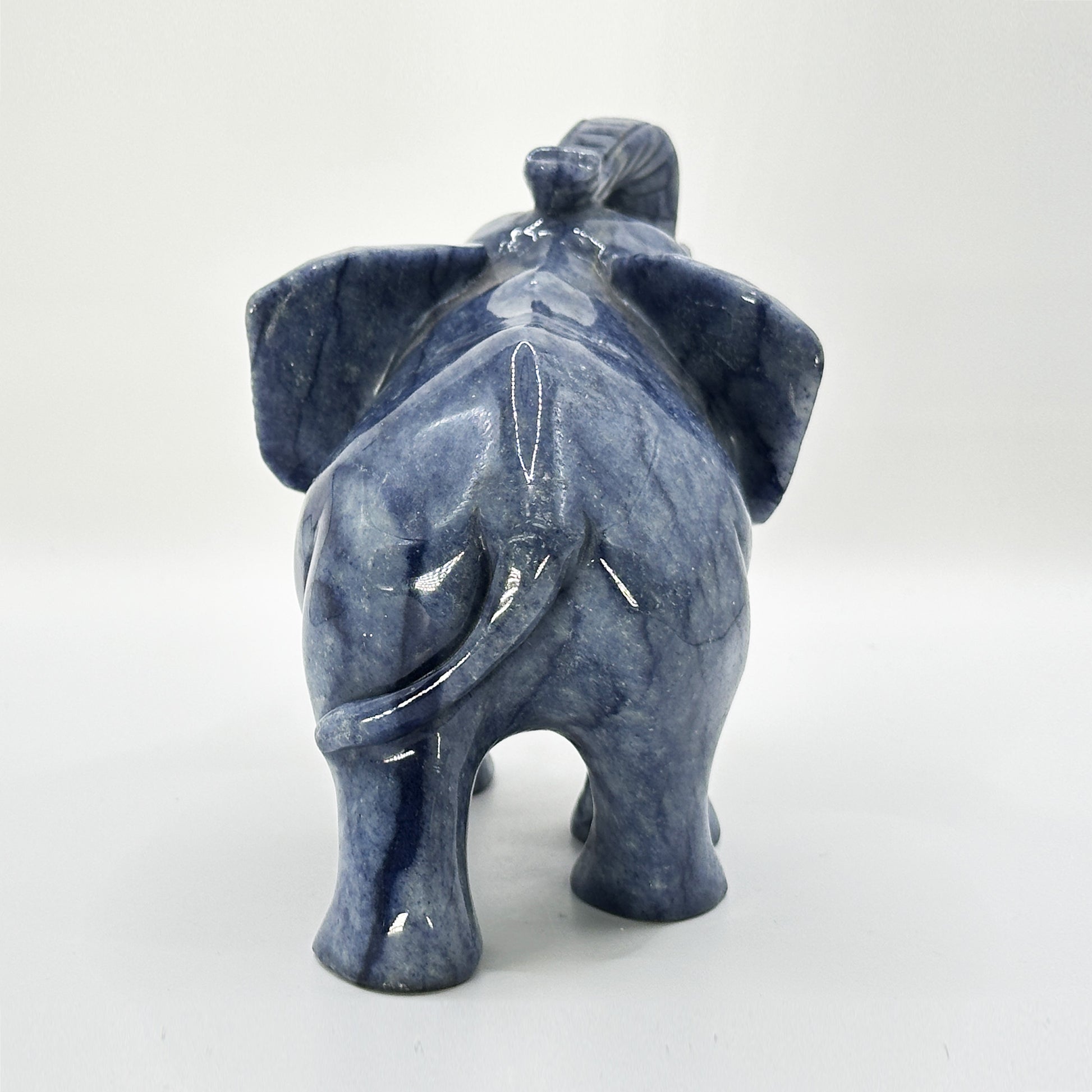 Hand Carved Sodalite Elephant Crystal Figurine - Gem Avenue