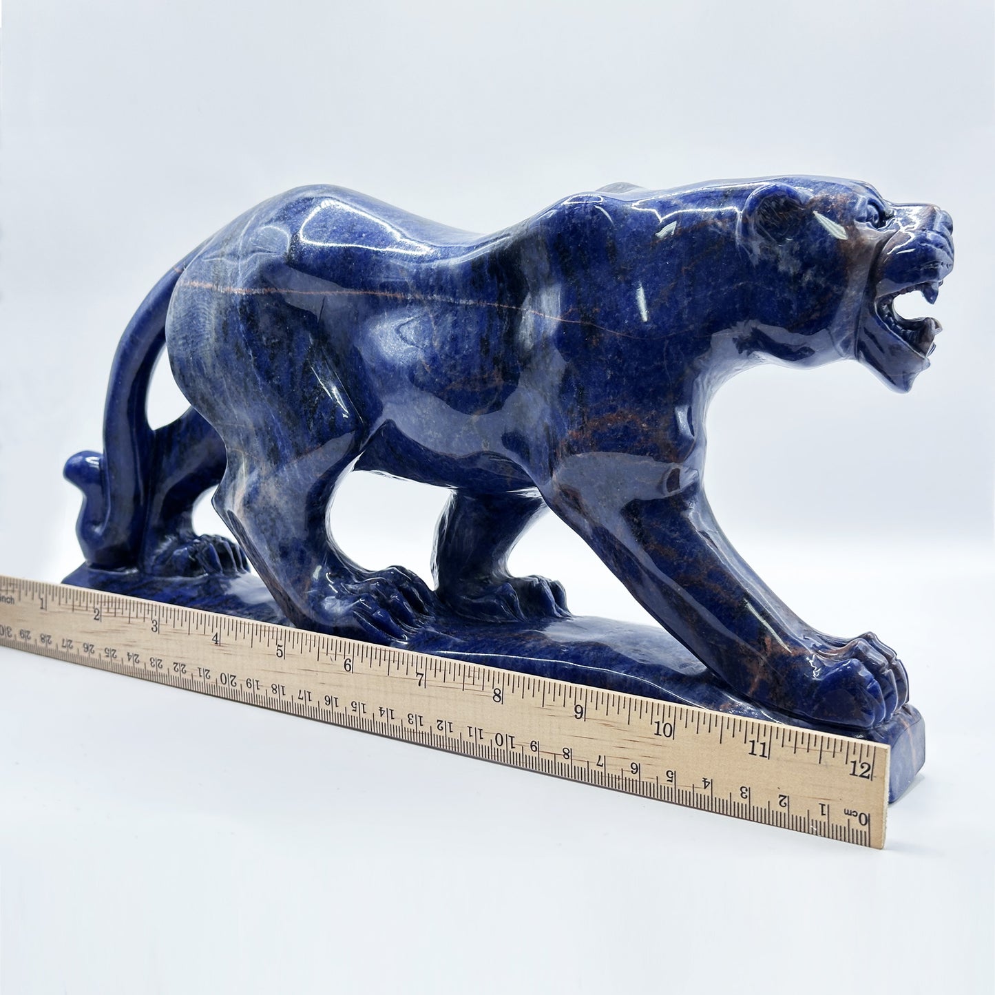 Hand Carved Sodalite Crystal Sculpture Polished Stone Animal Figurine for Home Decor & Collectors - RAN539