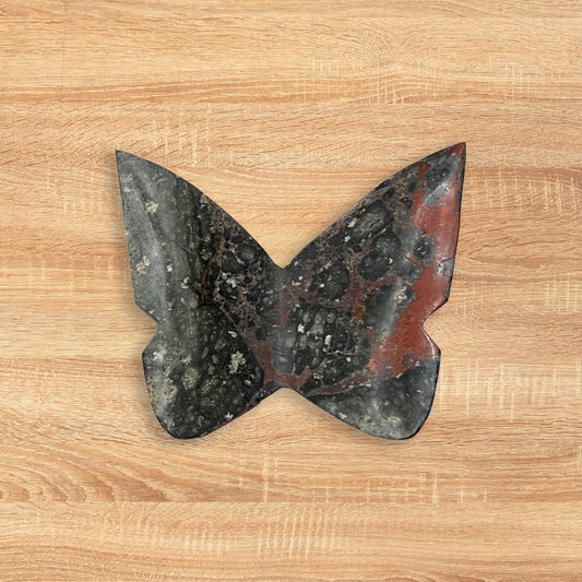 Red Jasper Butterfly Carving Natural Handcrafted Crystal Decor for Home & Gift - RAN549