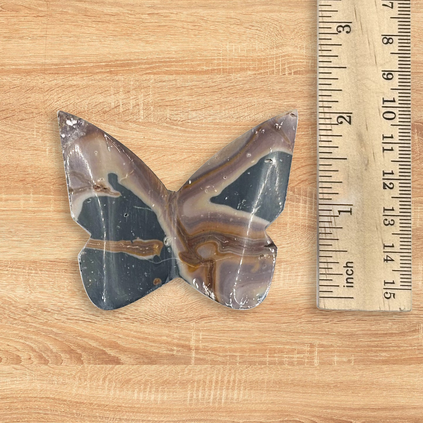 Polychrome Jasper Butterfly Carving Natural Handcrafted Crystal Decor for Home & Gift - RAN561