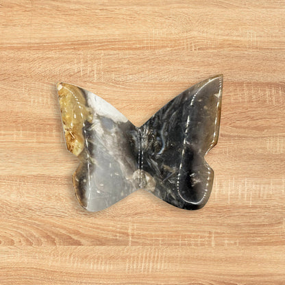 Palm Root Butterfly Carving Natural Handcrafted Crystal Decor for Home & Gift - RAN564