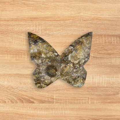 Bumble Bee Jasper Butterfly Carving Natural Handcrafted Crystal Decor for Home & Gift - RAN566