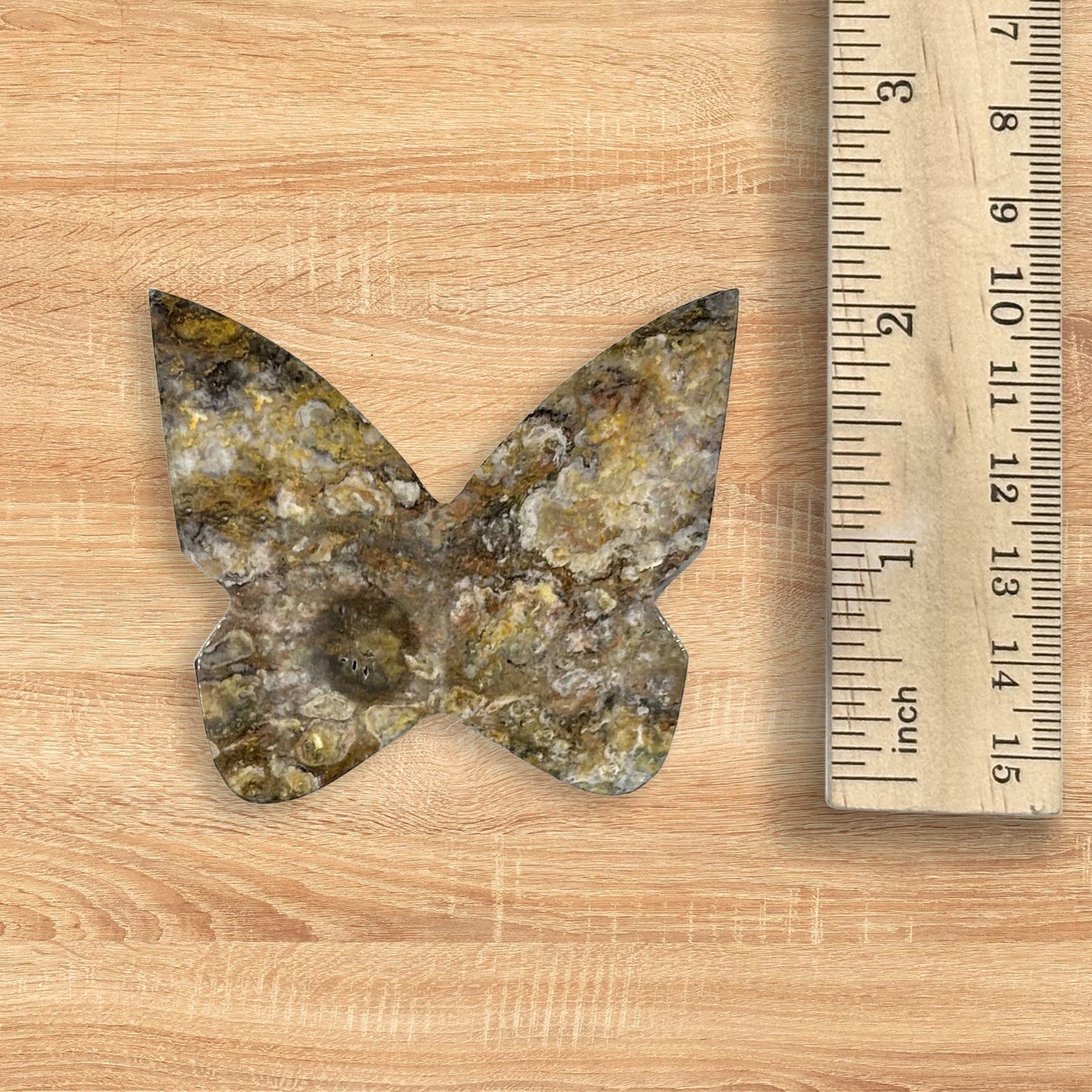 Bumble Bee Jasper Butterfly Carving Natural Handcrafted Crystal Decor for Home & Gift - RAN566
