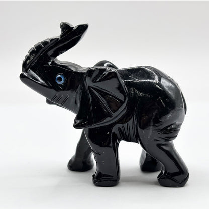 Black Onyx Elephant Figurine - Gem Avenue