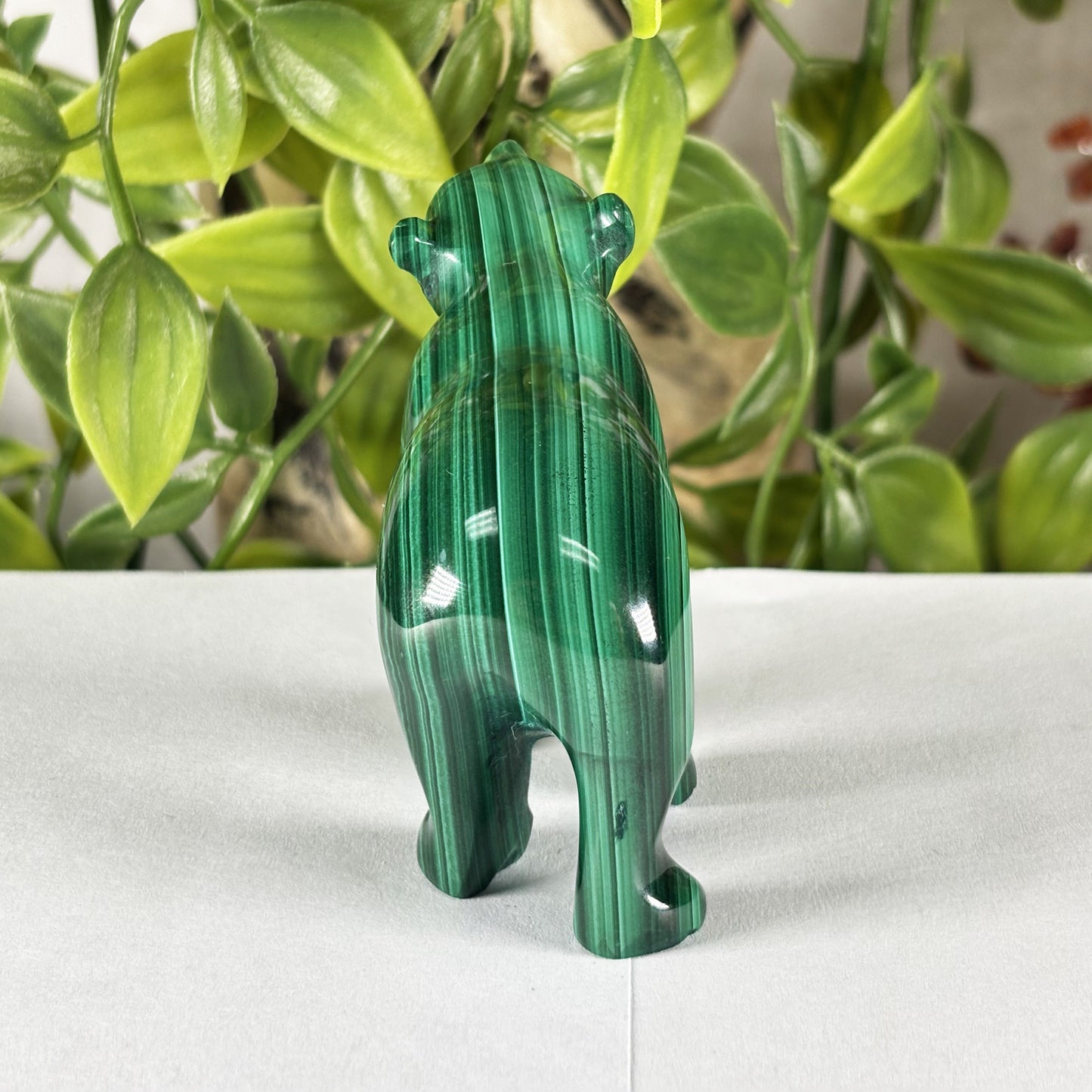 Malachite Gemstone Bear Figurine - Gem Avenue Retail