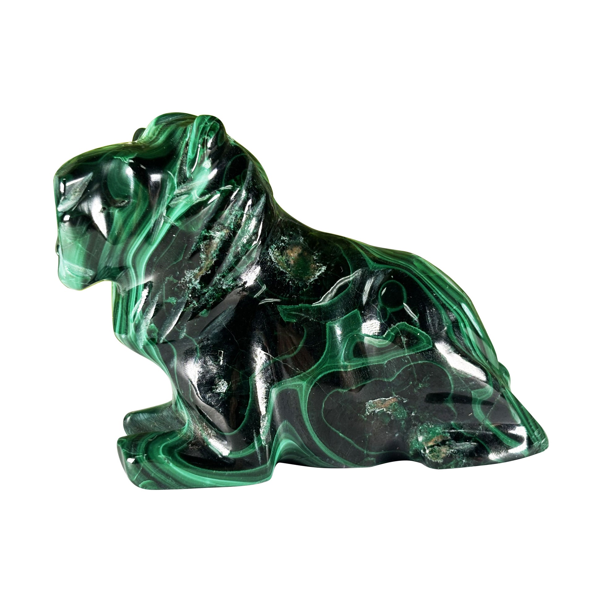 Malachite Gemstone Lion Figurine - Gem Avenue Retail